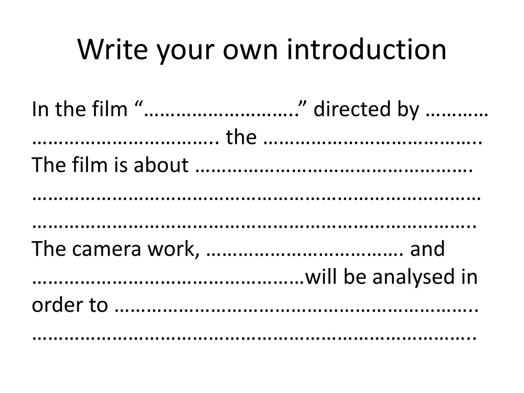 write your own introduction