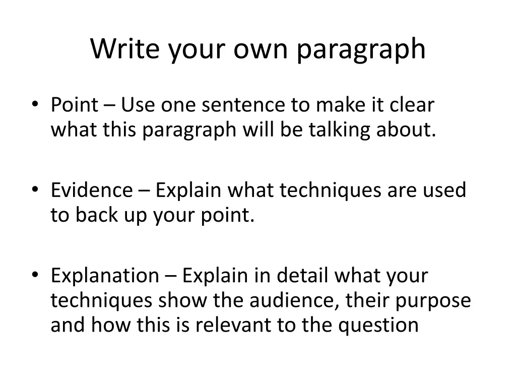 write your own paragraph