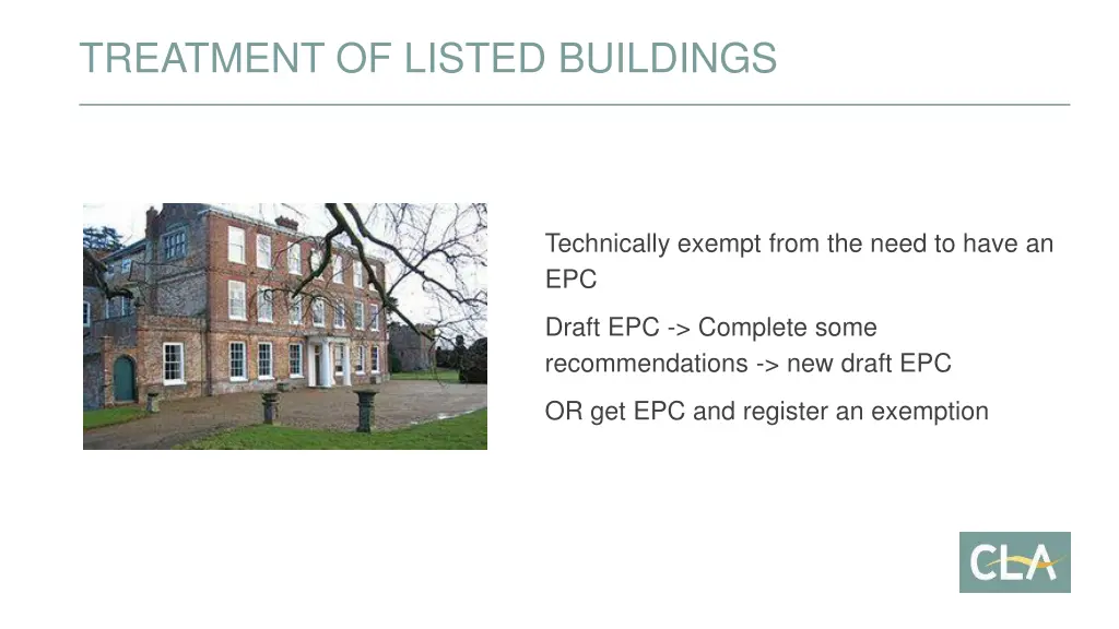 treatment of listed buildings