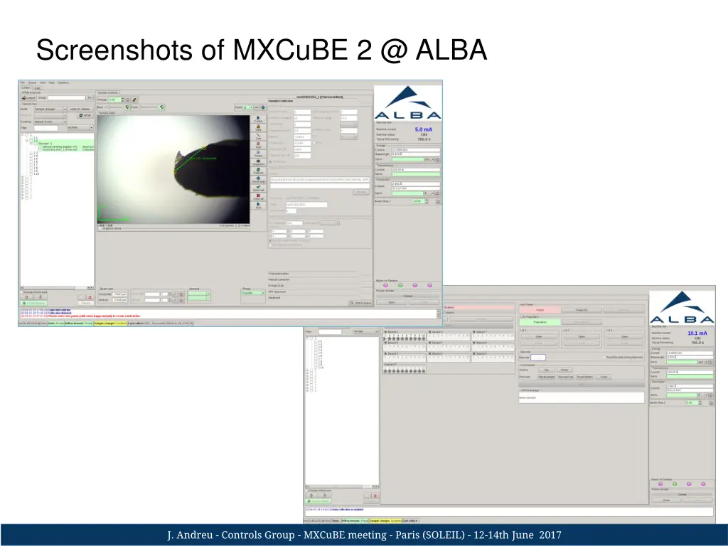 screenshots of mxcube 2 @ alba