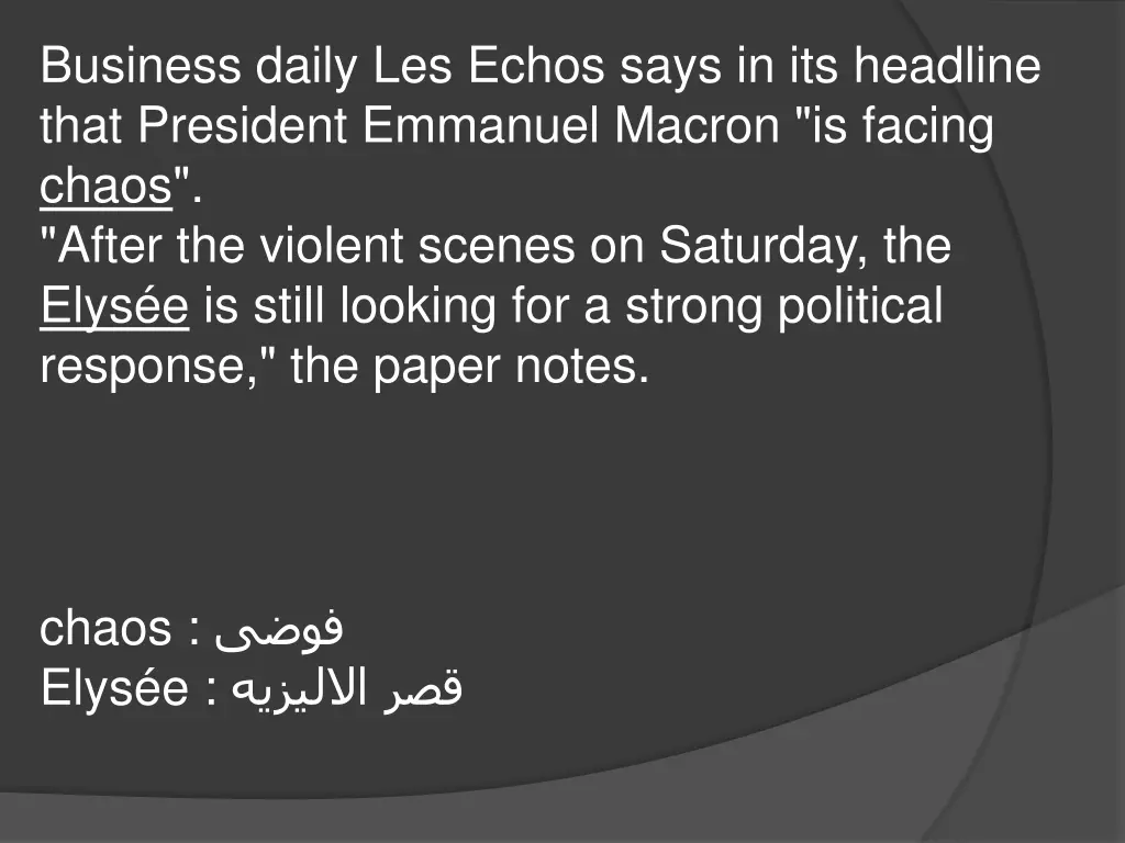 business daily les echos says in its headline