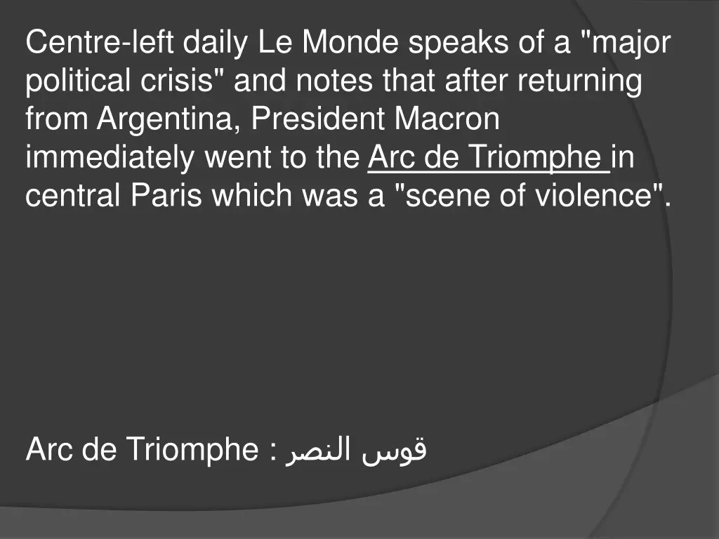 centre left daily le monde speaks of a major