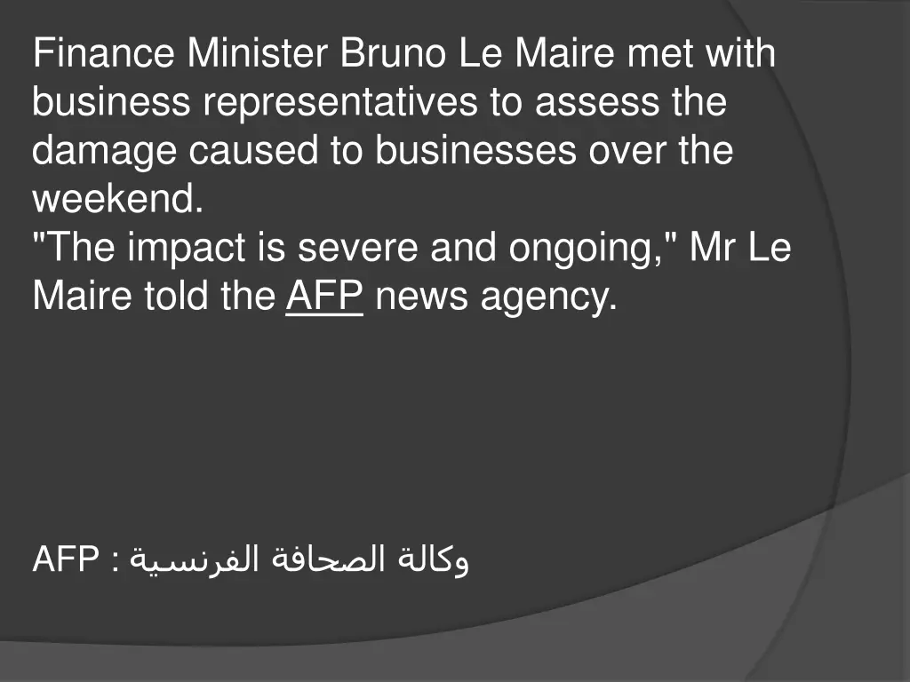 finance minister bruno le maire met with business