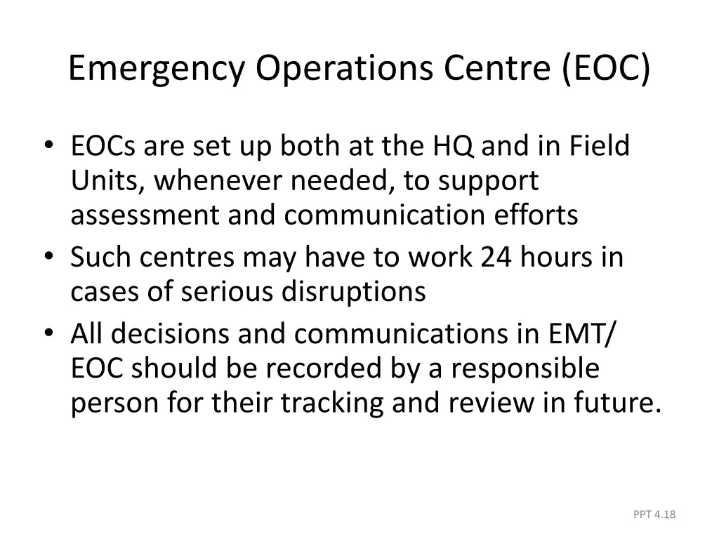 emergency operations centre eoc