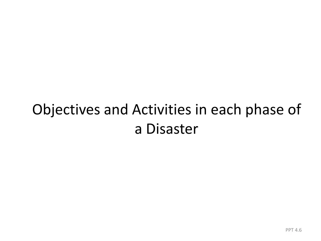 objectives and activities in each phase