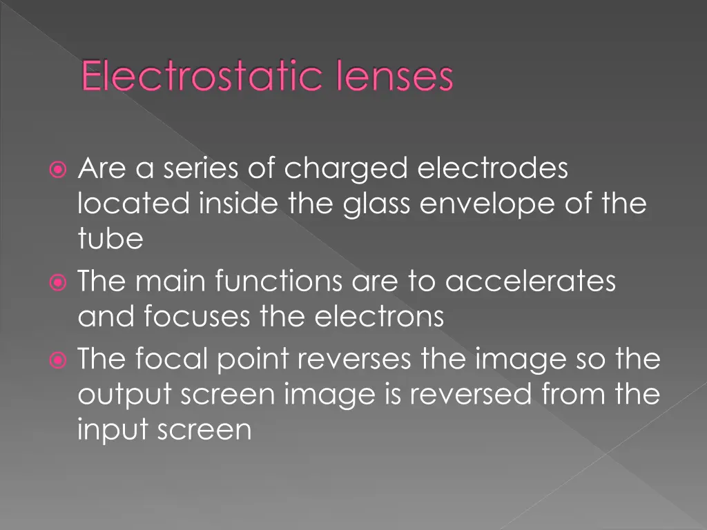 electrostatic lenses