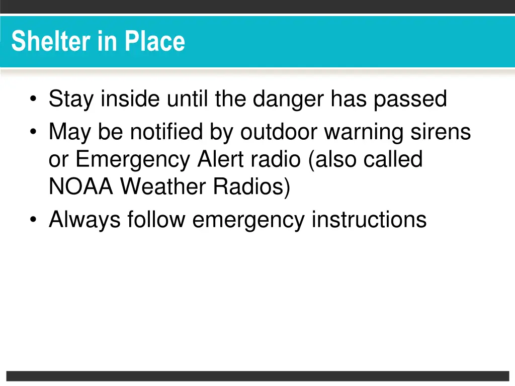 shelter in place