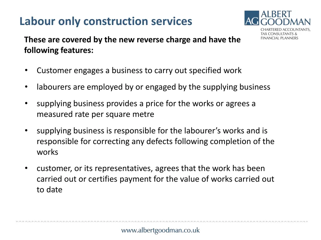 labour only construction services