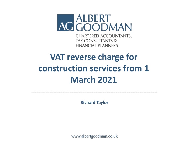 vat reverse charge for construction services from