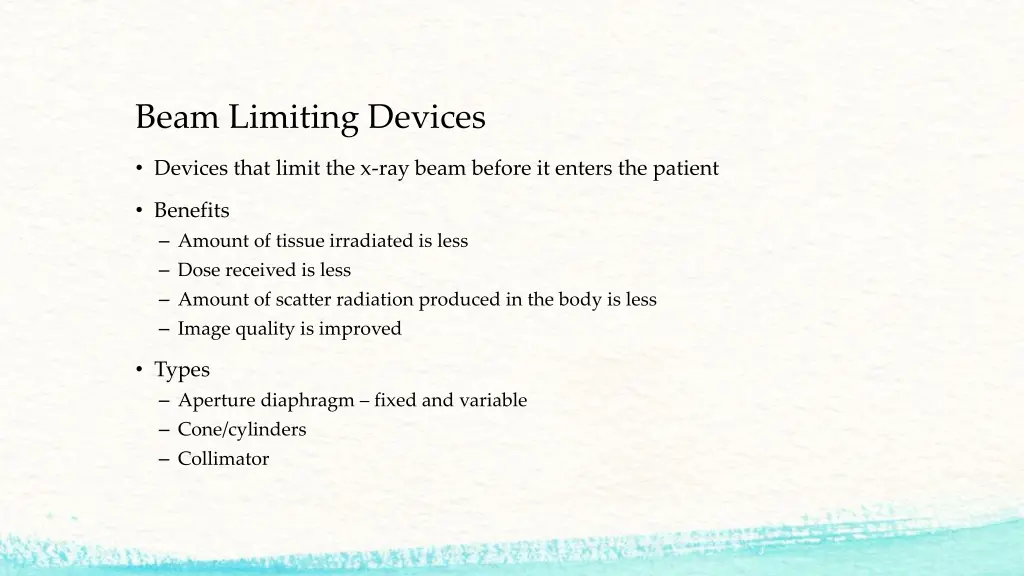 beam limiting devices