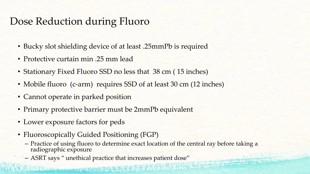 dose reduction during fluoro 1