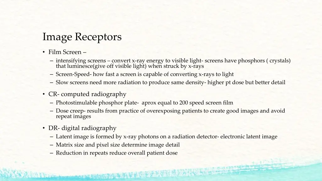 image receptors