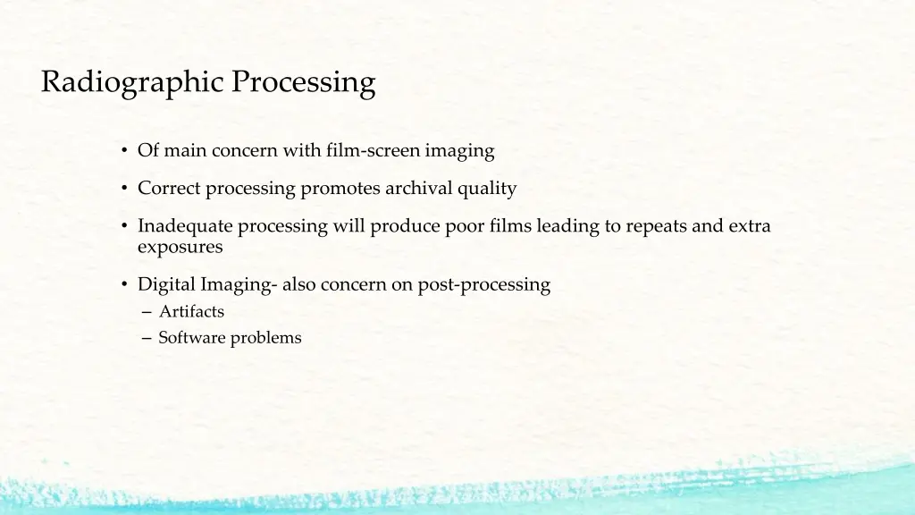 radiographic processing