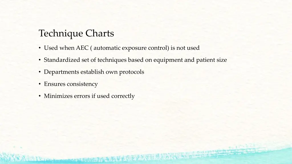 technique charts