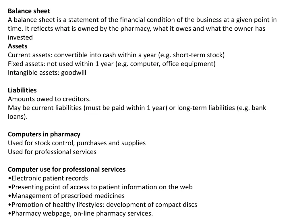 balance sheet a balance sheet is a statement