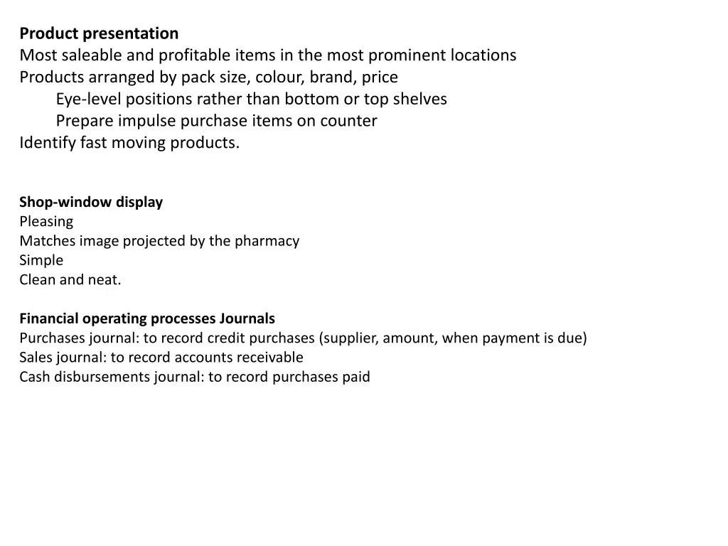 product presentation most saleable and profitable