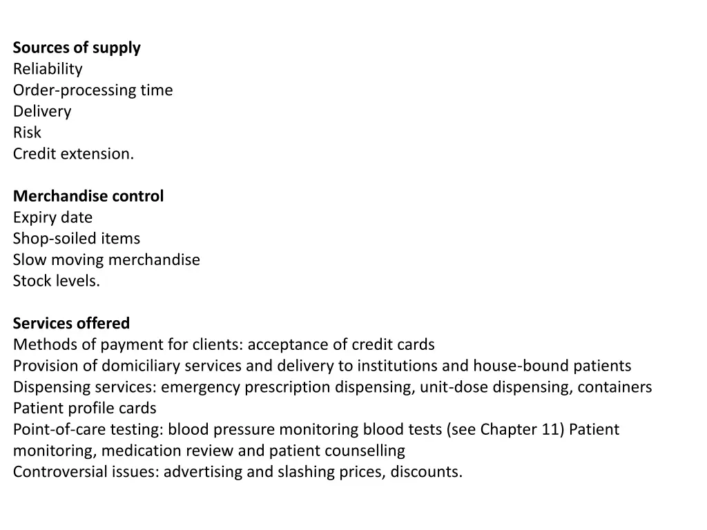 sources of supply reliability order processing