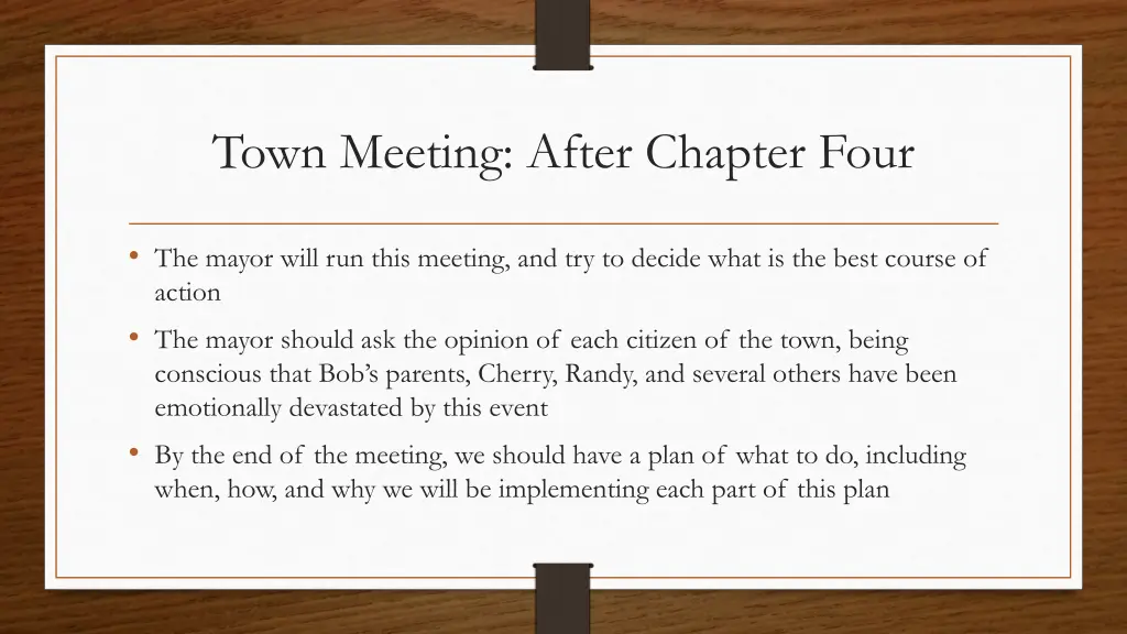 town meeting after chapter four 1