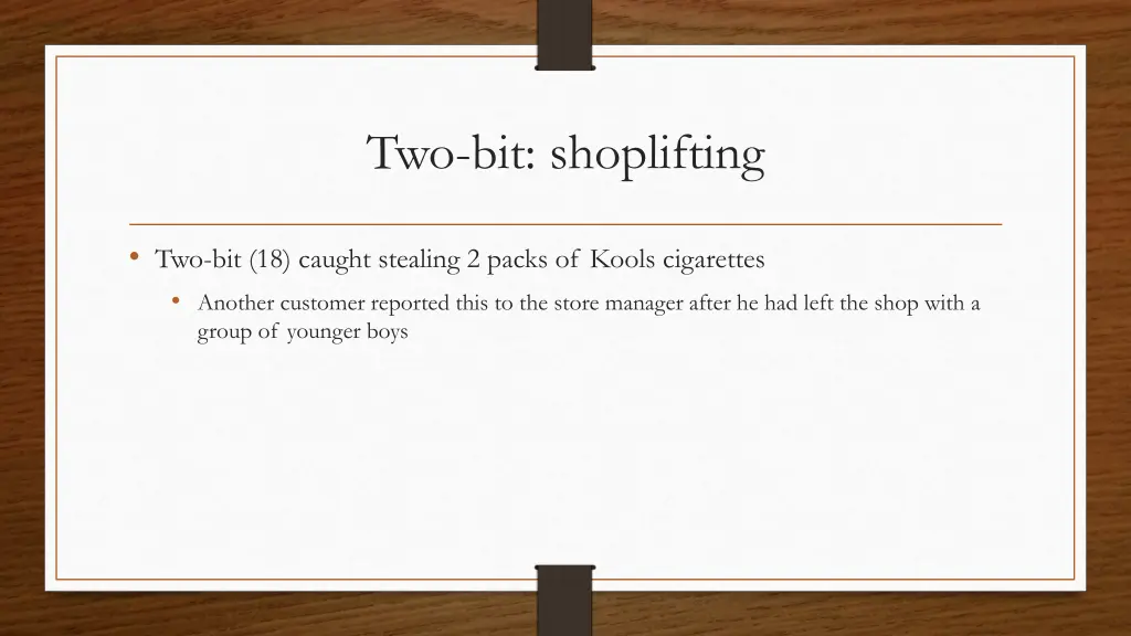 two bit shoplifting