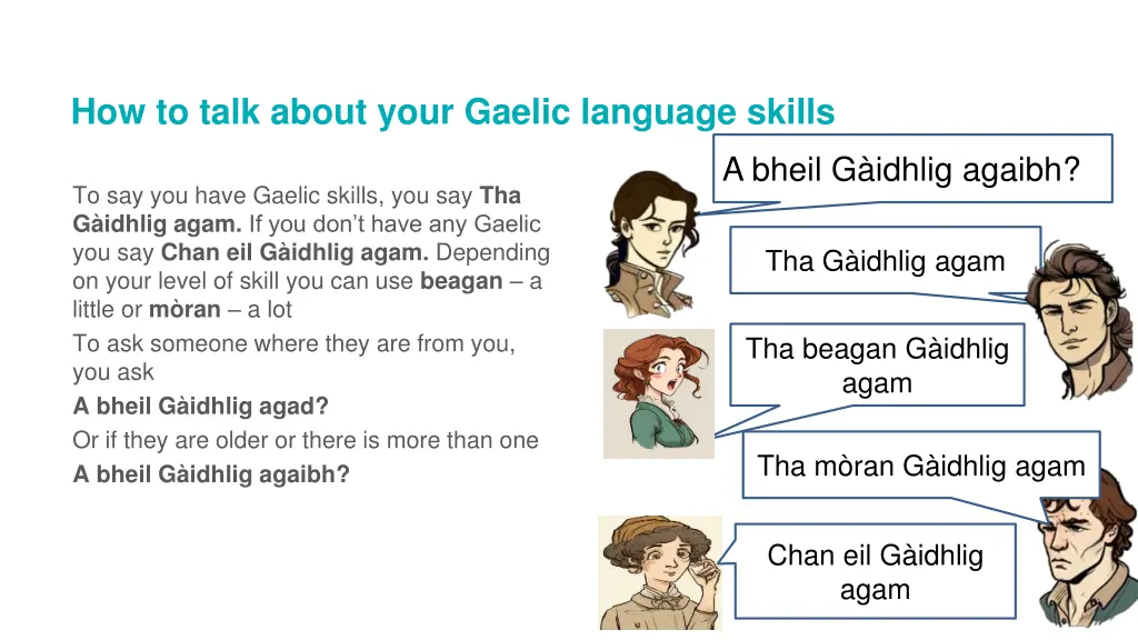 how to talk about your gaelic language skills