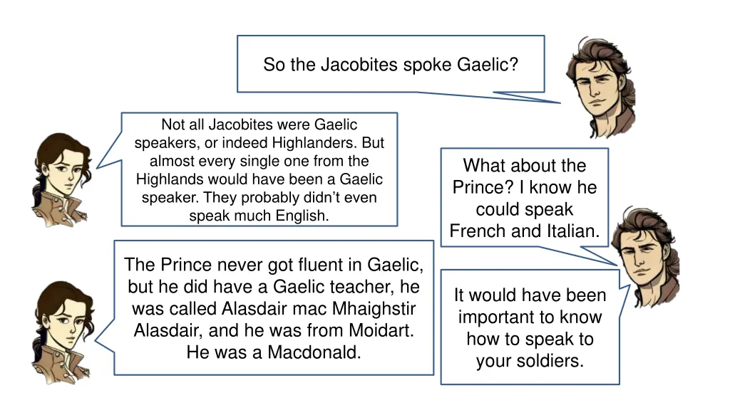 so the jacobites spoke gaelic