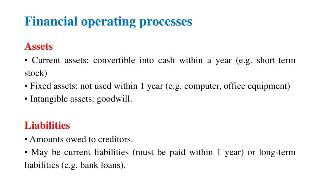 financial operating processes 1