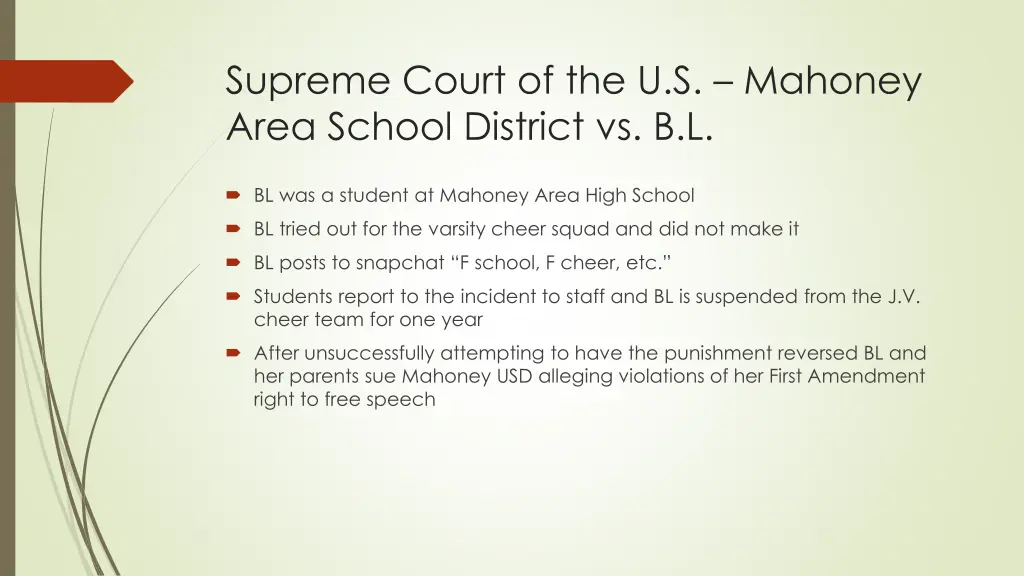 supreme court of the u s mahoney area school