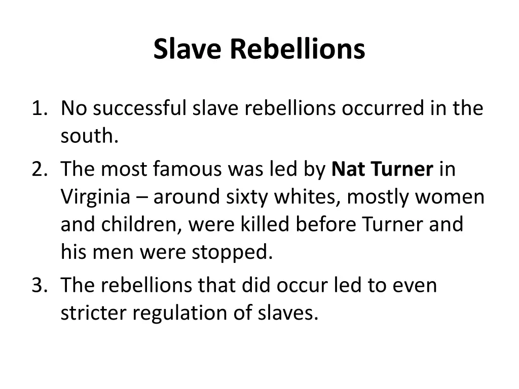 slave rebellions