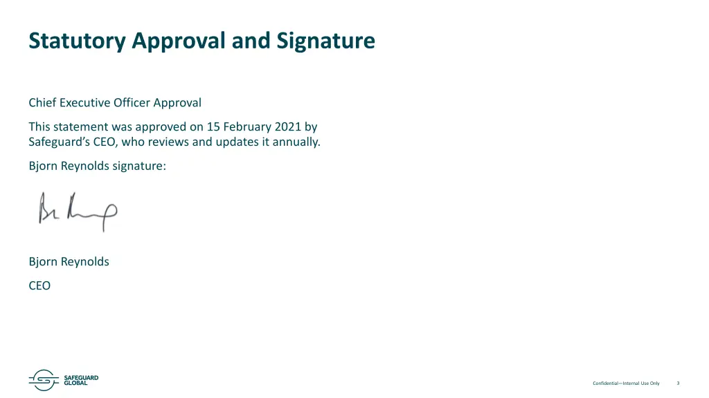 statutory approval and signature