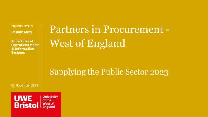 partners in procurement west of england