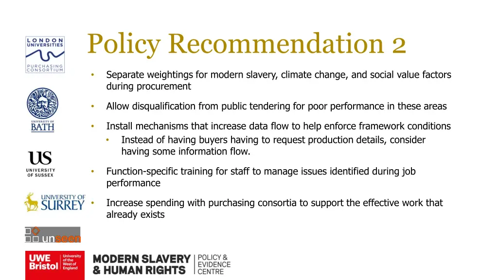 policy recommendation 2