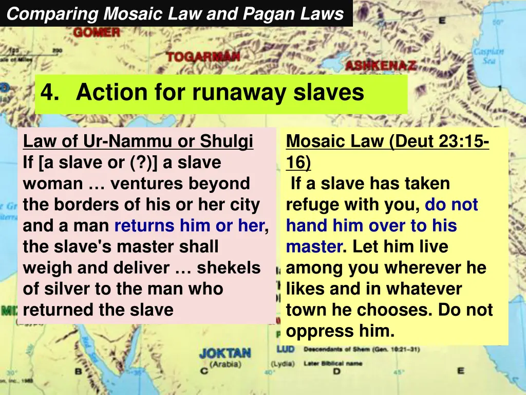 comparing mosaic law and pagan laws 3