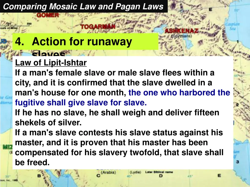 comparing mosaic law and pagan laws 4