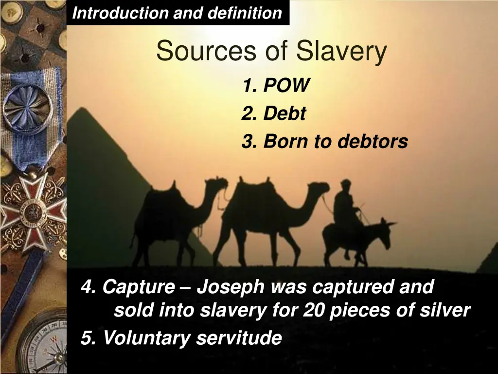 introduction and definition sources of slavery