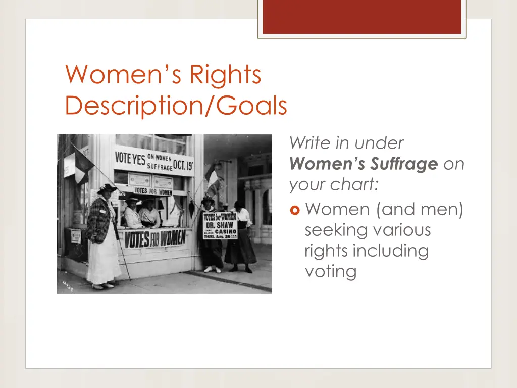 women s rights description goals