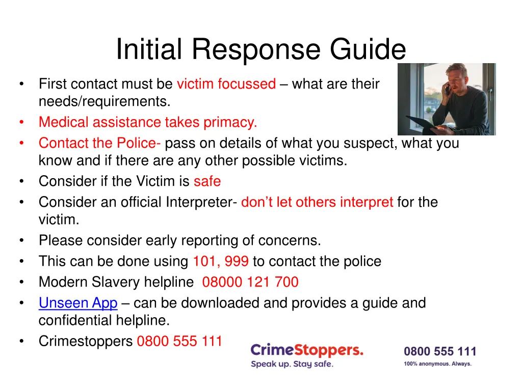 initial response guide