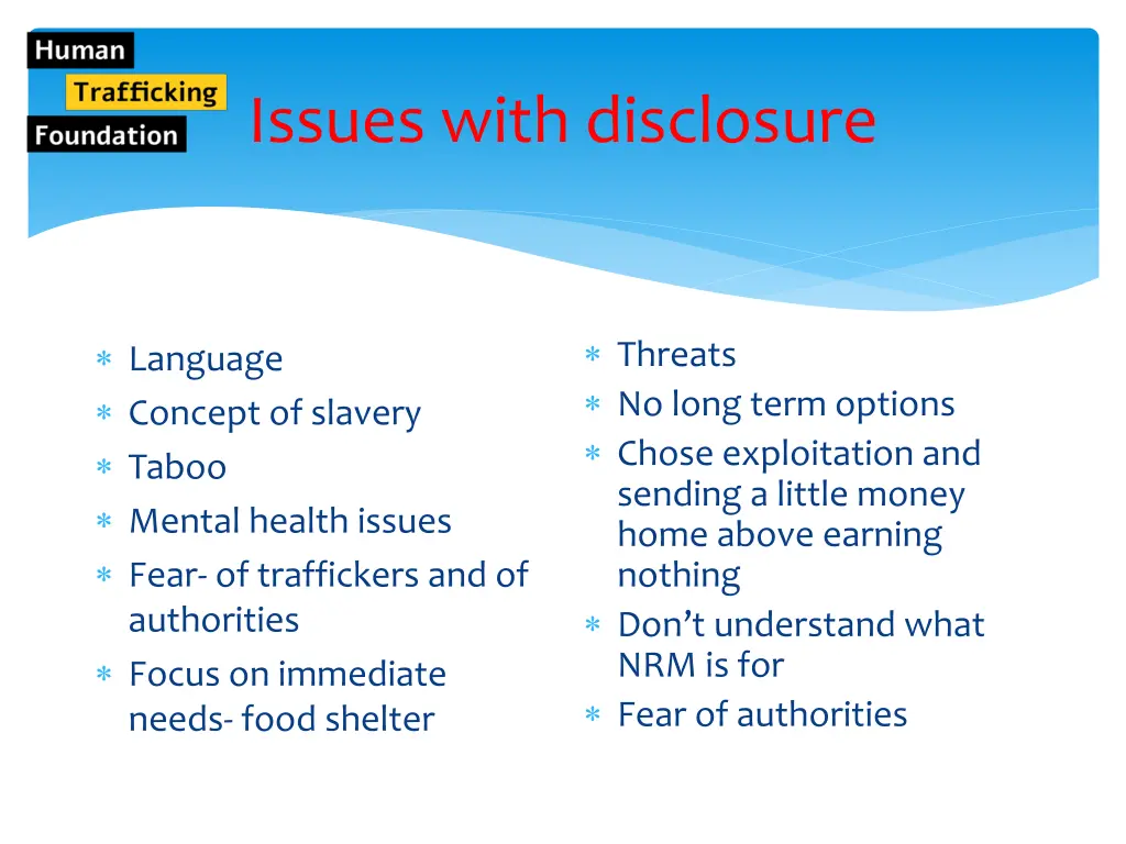 issues with disclosure