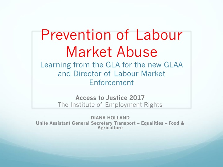 prevention of labour market abuse learning from