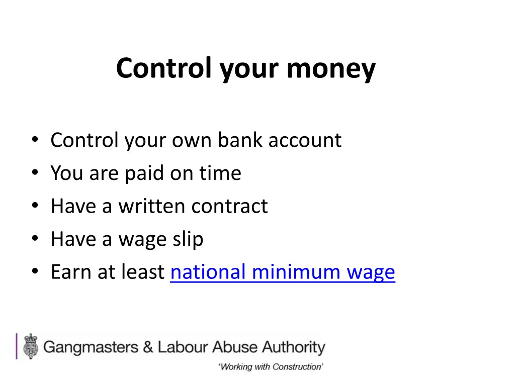 control your money