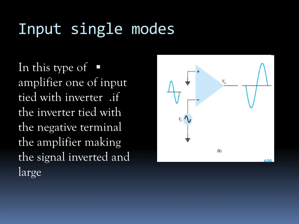 input single modes