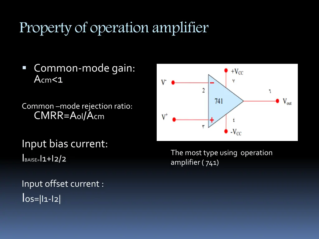 property of operation amplifier