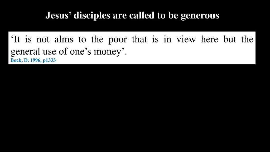 jesus disciples are called to be generous