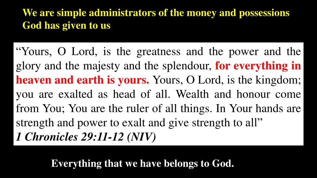 we are simple administrators of the money