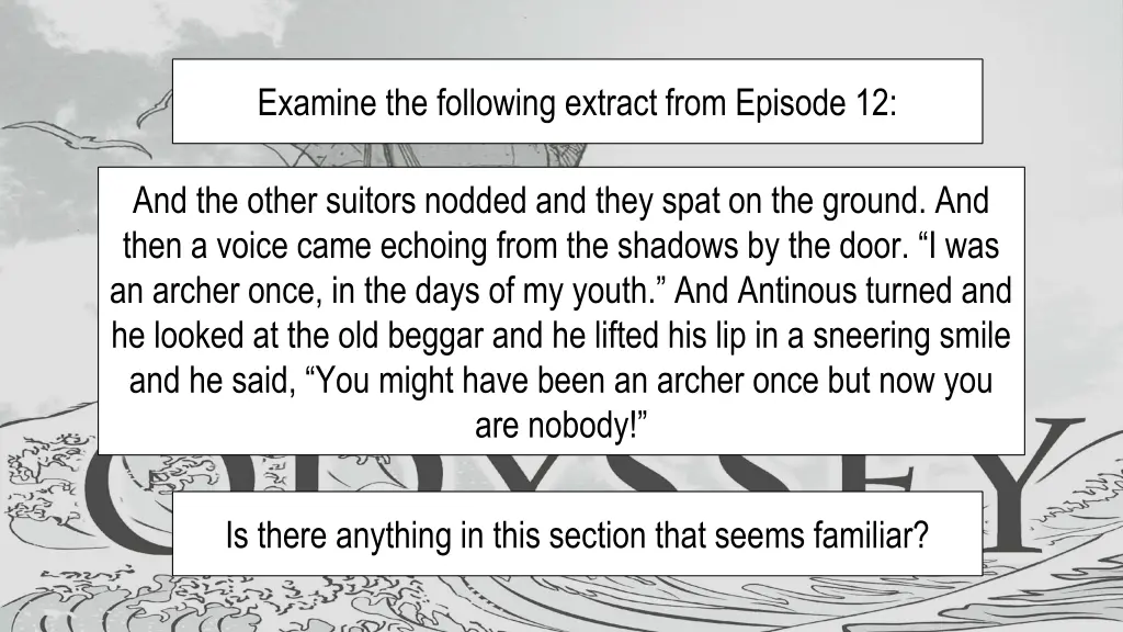 examine the following extract from episode 12