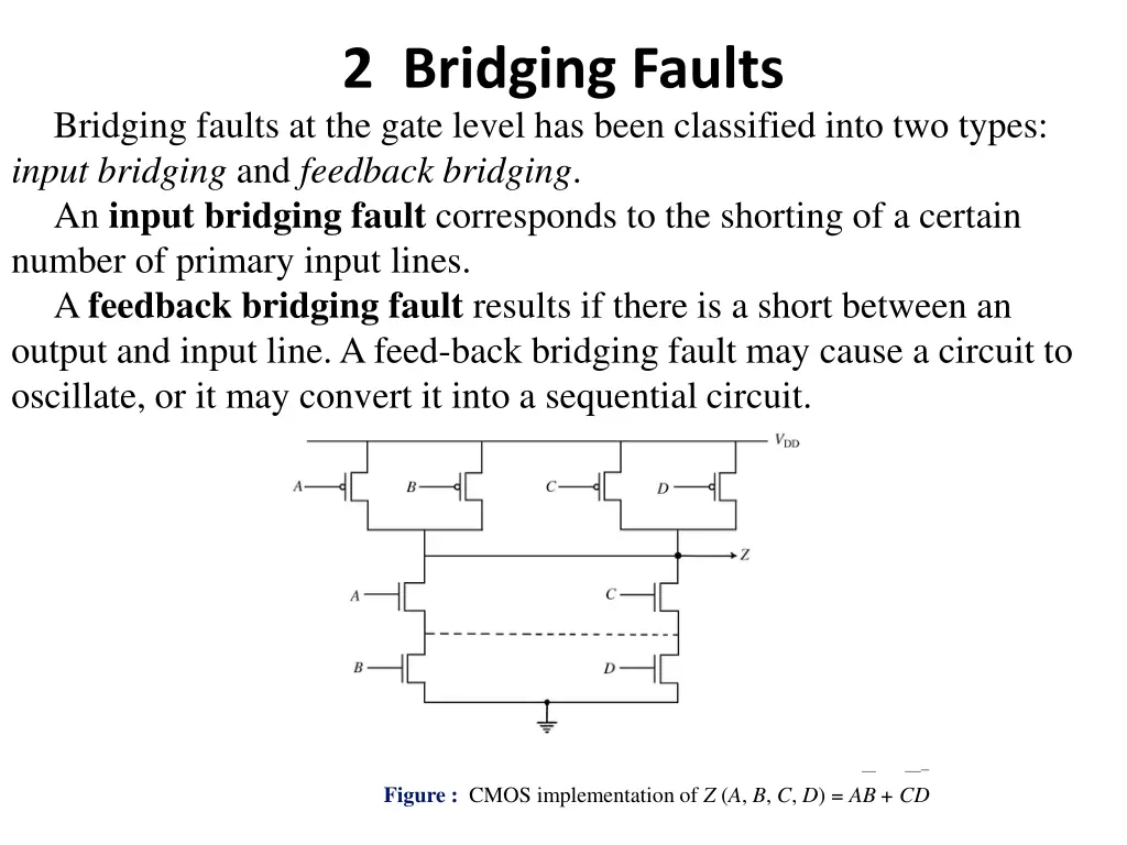 2 bridging faults