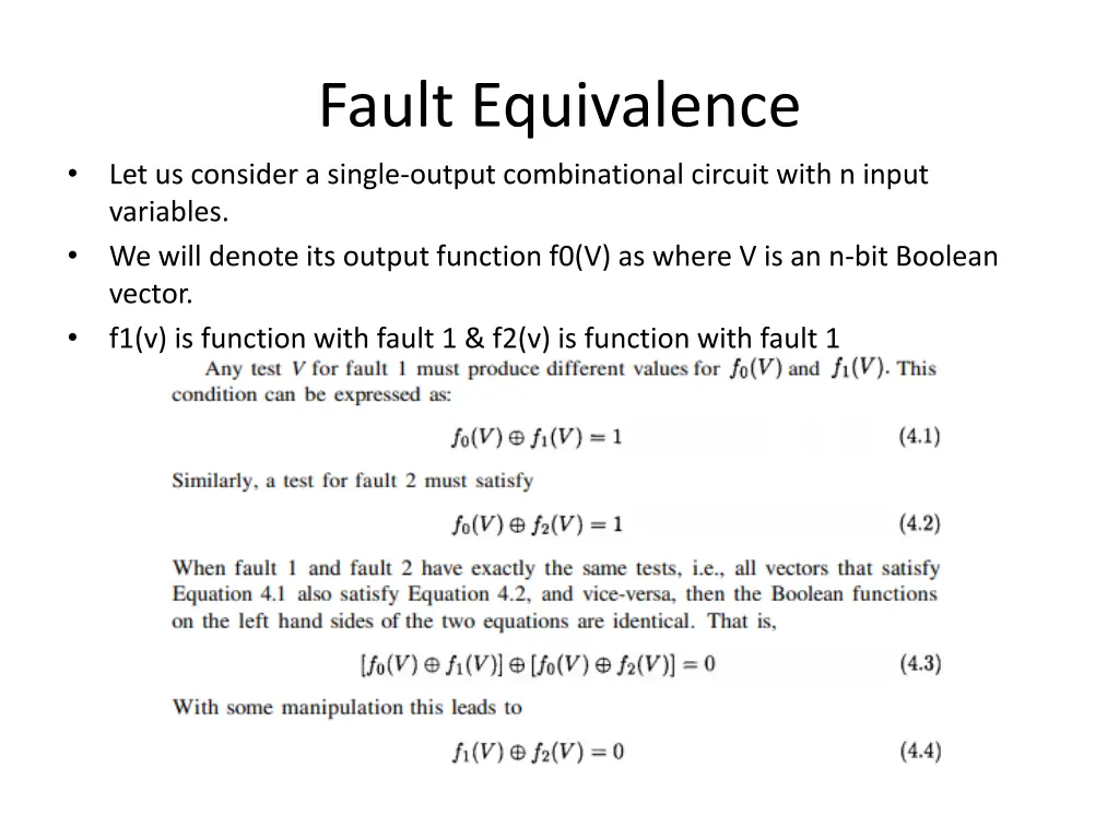 fault equivalence