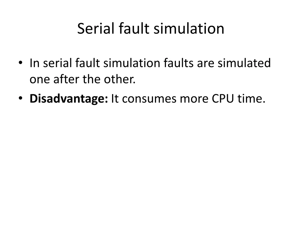 serial fault simulation