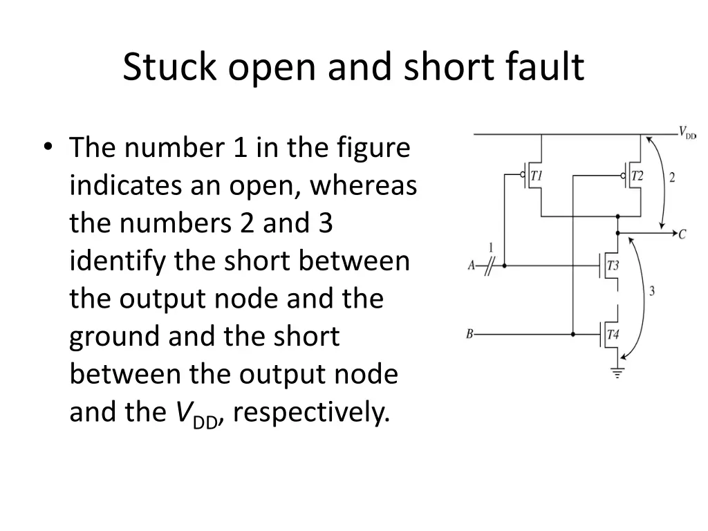 stuck open and short fault