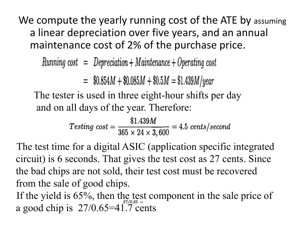 we compute the yearly running cost