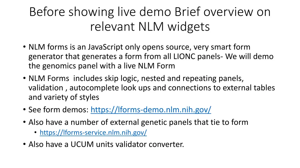 before showing live demo brief overview